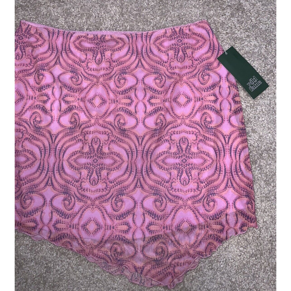 Wild Fable Womens Pink Geo Dot Mini Mesh Sheer Asymetrical Skirt Size S - Picture 2 of 3